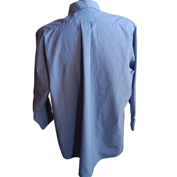 Vintage 1980s Work Shirt Mens Union XL 17.5-32 American Made Striped Oxford - Picture 6 of 6